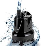 Hygger Submersible Water Pump, 4000L/H 90W Ultra-Quiet Fountain Water Pump, Bottom Pumping Aquarium Pump with 48 Hours Anti Dry Burning, 4m High Lift and 3 Nozzles for Fish Tank Pond Pool Garden