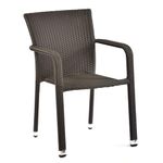 BrackenStyle Lagos Rattan Arm Chair - Mocca Cream - Stackable Patio Garden Dining Chair