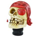 Temzzer Shifter Knob Skull Vehicle Shift Lever Handle Resin Transmission Gear Stick Head for Most Manual Automotive Vehicles (Red)