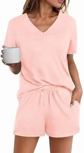 Avidlove Women Short Pajama Sets Short Sleeve Sleepwear Nightwear Pjs S-XXL Peach Pink