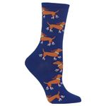 Hot Sox womens Dog Lovers Novelty Fashion Casual Crew Socks, Rollerskating Dog (Dark Blue), 4-10