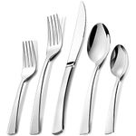 APEO 20 Piece Silverware Set for 4, Matte Silver Flatware Set for Kitchen, Stainless Steel Cutlery Set, Square Handle, Tableware Set Include Knife Fork Spoon, Dishwasher Safe