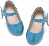 THEE BRON Girl's Toddler/Little Kid Ballet Mary Jane Flat Dress Shoes, Af422-elsa Blue, 10 Toddler