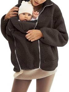 qvdvap Baby Wearing Jacket Women Babywearing Coat Women'S Sherpa Fleece Jacket With Baby Carrier Pocket, Warm Maternity Coat For Mom, Thicken Kangaroo Sweatshirt Cozy Winter Wear