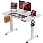 ErGear Height Adjustable Electric Standing Desk, 40 x 24 Inches Sit Stand up Desk, Memory Computer Home Office Desk (White)