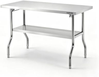 Stainless Steel Folding Table 48"x 30" Small Metal Foldable Work Table