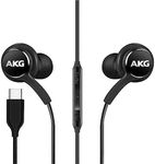 Bhvrtls 2024 Earbuds Stereo in-Ear Headphones for Samsung Galaxy S24 S23 S22 S21 S20, Note 10, 10+ - Designed by AKG - with Microphone and Volume Remote Type-C Connector-Black