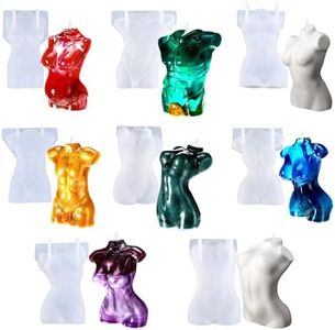 Attuslla 8 Pz Moldes para Velas, 3D Mujeres Cuerpo del Molde de Silicona, Molde para Hacer Velas Corporales Femeninas y Varón para Hacer Velas Perfumadas (Style 2)