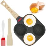 Egg Pan Non Stick 4 Hole Pancake Frying Pan Fried Eggs Burger Omelette Pan Multi Mini Pancake Pan Easy to Clean Egg Poacher Pan Egg Skillet for Breakfast, Crepe Pan for All Gas Stove & Induction Hob