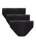 2(X)IST Men's Cotton Stretch Sport Brief 3-Pack, Black, Medium