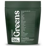 Free Soul Greens - 21 Advanced Greens, Superfoods, and Adaptogens Including KSM-66 Ashwagandha, Vegan & Gluten-Free, Advanced Natural Formula, UK Made, 30 Servings (Mango)