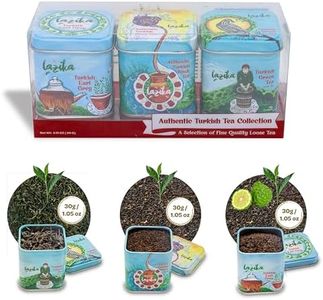 Lazika Loose Leaf Tea Set, Black Tea, Green Tea, Earl Grey, Tea Gift Set for Tea Lovers, 3.35 Oz (Pack of 3)