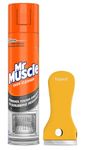 Mr Muscle Oven Cleaner Spray (300 Ml) + Oven Hob Glass Cleaning Tool Non Scratch - Oven BBQ Cleaner Degreaser- for Tough Grease, Grime