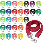 24 Pack Nylon Dog Training Leash Bulk 5 ft Dog Leash for Small and Medium Dogs Puppy Traction Rope for Training, Play, Camping, or Backyard, 12 Assorted Colors