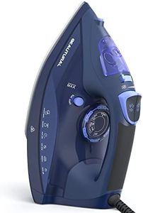 BEAUTURAL Plancha de Vapor de 2600W Suela de Cerámica, Tanque de 350ml,Cable de 1,9m, AUTO-Limpieza, Apagado Automático, azul