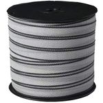 Electric Fence Polytape, 8 Strands of Electrical Conductors Poly Electric Fence Tape, 656 Feet Roll, 1 Inch Wide White and Black Poly Tape Electric Fence