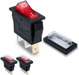 Innfeeltech 3 Pcs Mini Rocker Switch Red KCD3-101 3 Pin 3 Position Toggle Switch with 3 Waterproof Caps