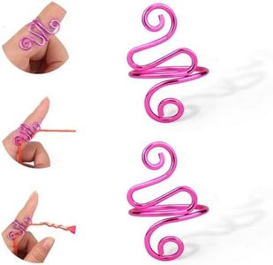 Vodolo Crochet Ring,2PCS Adjustable Pink Yarn Tension Ring for Crocheting Peacock Shape Knitting Loop Open Finger Ring for Mother Grandma Thanksgiving Presents Finger Yarn Guide Crochet Accessories