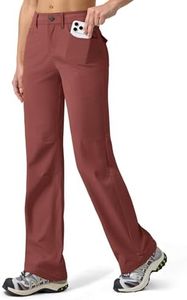 Willit Women's Hiking Pants Quick Dry UPF 50+ Stretch Travel Work Pants with Pockets Lightweight Water-Resistant 29" Dark Red 18