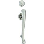 BRINKS - Rourke Front Door Handleset, Stafford Indoor Door Knob Lockset, Almarrion Dead Bolt Lock, Satin Nickel - Hands-Free Deadbolt Door Lock Set