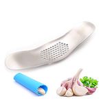 ToSSme Garlic Rocker Crusher Mincer Press Dishwasher Safe, Stainless Steel Garlic Crusher Press