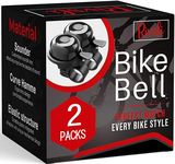 2 Pack Classic Bike Bell, Bicycle Bell | Loud Crisp Clear Sound Bicycle Bike Bell, City Bike, BMX Bike, Sports Bike for Adults Kids, Right Hand / Left Hand Use - Black