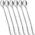 Rainspire 9-Inch Long Coffee Spoons for Coffee Bar, Coffee Stirrers Ice Cream Spoon Tea Spoons Stainless Steel Long Spoon for Cocktail Stirring Iced Tea, Coffee Bar Accessories, 6 Pack