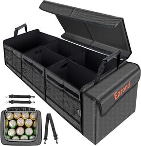 EAROND Car Trunk Organizer with Portable Leakproof Cooler Bag,Foldable Cover,Adjustable Securing Straps,Collapsible Trunk Organizer for Car,SUV,Truck and Other Vehicles(4-in-1 with Cooler)