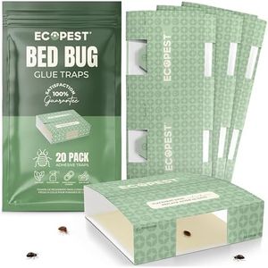 Bed Bug Glue Traps – 20 Pack | Sticky Pest Control Trap and Bed Bug Killer | Adhesive Crawling Insect Interceptors, Trap, Monitor, and Detector for Treatment of Bed Bugs and Other Indoor Pests