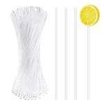 Dxhycc 100 Pieces 6-Inch Acrylic Lollipop Sticks Cake Pops Stick for Cake Pops, Cupcake Toppers, Candy, Dessert, Chocolate