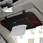 NIKAVI Double-Deck Auto Car Visor CD/DVD Bag Storage Holder/Tissue Paper Holder (RED LINE)