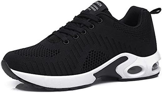 FLARUT Running Shoes Womens Lightweight Fashion Sport Sneakers Casual Walking Athletic Non Slip(Black, EU40)