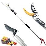 FLORA GUARD 1.4-3m Extendable Long Reach Pruner - Long Reach Pole Saw, Telescopic Fruit Picker, Long Reach Telescopic Tree Pruner - Lightweight Tree Trimmers