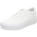 Vans Women's Ward Platform Canvas Sneaker, White Canvas White 0rg, 6 UK