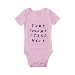 Custom Bodysuits for Baby Personalized Text Image, Personalized Baby Romper Short-Sleeve Bodysuits 24 Months