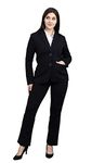 Marycrafts Women's 2 Buttons Business Blazer Pant Suit Set for Work 10 Black