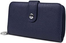 Nautica Be Shore Womens Wallet RFID Blocking Zip Around Clutch (Indigo)