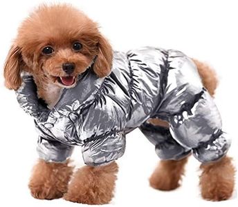 AOFITEE Dog Coat - Waterproof, Windproof Puppy Jacket for Winter, Fullbody Snowsuit, Fleece Vest for Dogs, Silver, XL