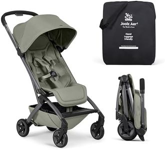 Joolz Aer2 Lightweight Travel Stroller for Baby & Toddler – One-Hand Fold, Compact Carry-On Airplane Approved, Reclining Seat, UPF 50+ Canopy, Travel Pouch, Baby Net – Sage Green