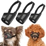 LUCKYPAW Dog Muzzle Suits for Small Medium Large Dogs, Mesh Muzzle Pack for Dogs Anti Biting Chewing, Breathable Dog Muzzle Sets with Adjustable Strap for Grooming Walking Vet Visiting(3 Pieces)