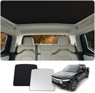 Roof Sunshade fit for Rivian R1T 2022-2025 Sunroof Block UV Rays for R1T Sunroof Cover Foldable Compatible with Rivian Interior Accessories(Black)
