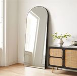 PexFix Full Length Mirror 65"x22" Sleek Arched-Top Floor Mirror Bedroom Dressing Mirror Arched Wall Mirror Standing Leaning Hanging (Black)