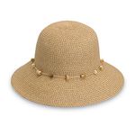 Wallaroo Women's Naomi Sun Hat - Natural Woven Fibers - UPF50+, Natural