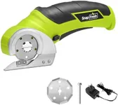 SnapFresh Cordless Electric Scissors, 4V Electric Mini Box Cutter, Carpet & Cardboard Cutter Tool with a Replacement Blade/Charger, Rotary Cutter for Cardboard Packages Leather Plastic （Green）