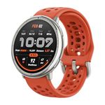 Amazfit Active 2 Smart Watch 44mm, GPS Maps with Direction, Fitness Tracker, 10 Day Battery, Sleep Monitor, 160+ Sport Modes, Water Resistant, for Android & Apple iPhone, Red Sport Silicone