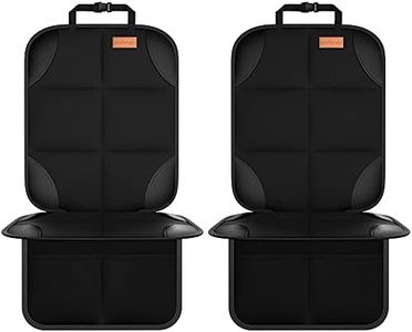 SMART ELF Car Seat Protector, 2Pack Seat Protector Protect Child Seats with Thickest Padding and Non-Slip Backing Mesh Pockets for Baby and Pet,Sedan SUV Truck (Black)