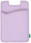 Premium Leather Phone Card Holder Stick On Wallet for iPhone and Samsung Galaxy Note Smartphones (Lavender Light Purple Leather)