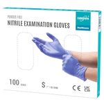 EUROPAPA® 100 x Nitrile Gloves Purple Box Disposable Gloves Examination Gloves Nitrile Gloves Powder Free Latex Non-Sterile Latex Free Disposable Gloves (S, Purple)