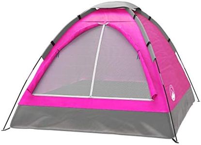 Wakeman 2 Person Dome Tent - Rain Fly & Carry Bag - Easy Set Up-Great for Camping, Backpacking, Hiking & Outdoor Music Festivals by Outdoors (Pink)