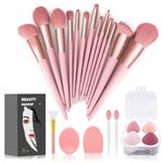 Koccido Makeup Brushes 22 Pcs Makeup Kit,Foundation Brush Eyeshadow Brush Make up Brushes Set (Pink, 22 Piece Set Large)
